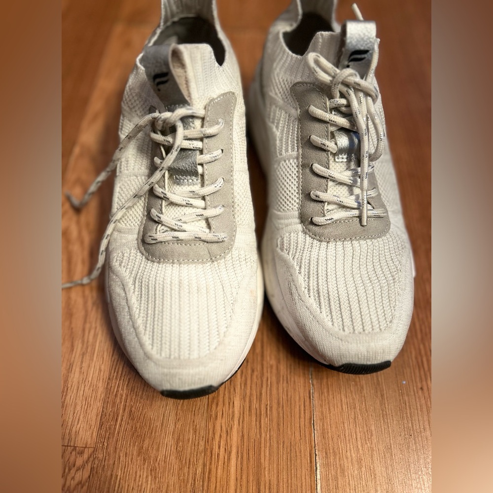 Fabletics Cream Knit Athletic Shoes